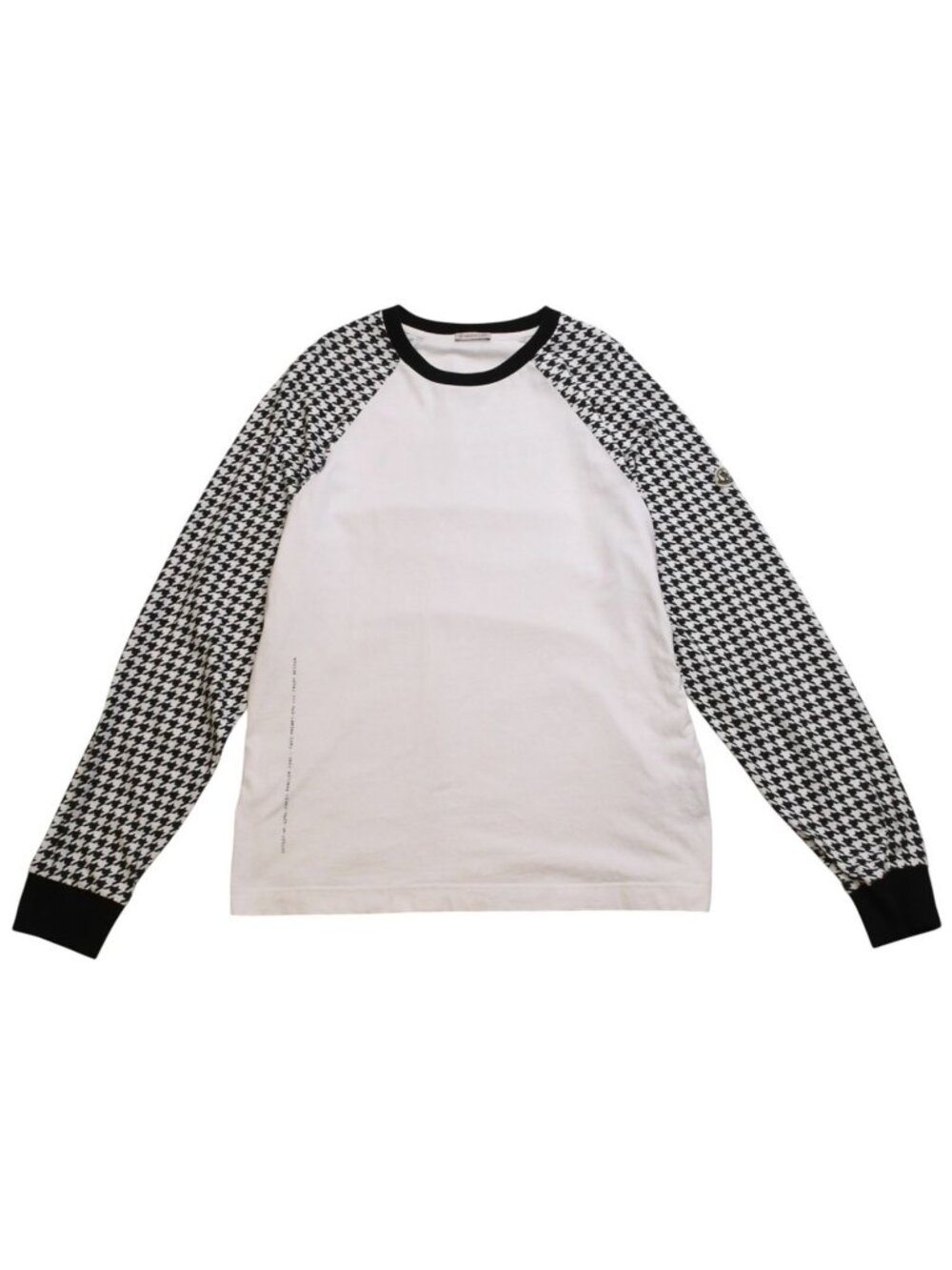 Moncler Frgmt Houndstooth Long Sleeve Top Black White T-Shirt